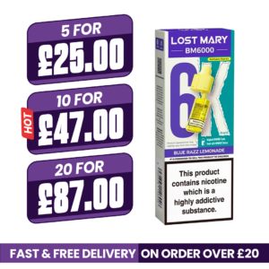 Blue Razz Lemonade Lost Mary BM6000 Refill Pods