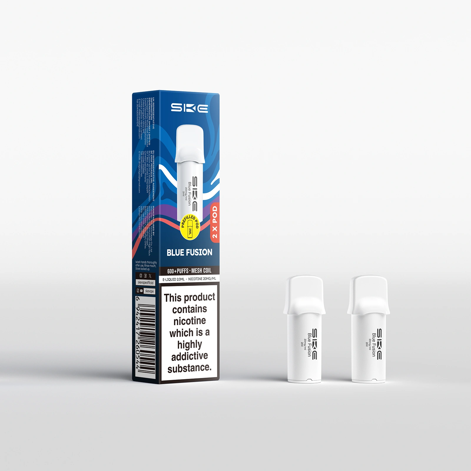 Blue Fusion SKE Crystal Bar 600 Pro Prefilled Pods