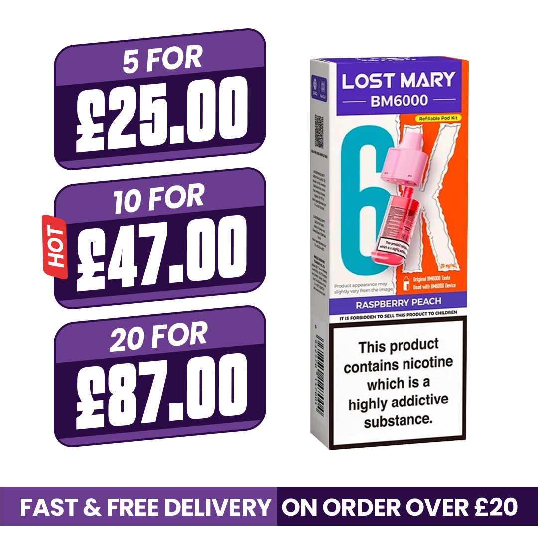 Raspberry Peach Lost Mary BM6000 Refill Pods