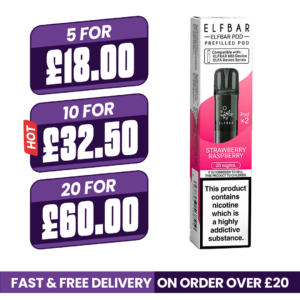 Strawberry Raspberry Elf bar 600 Refill Pods