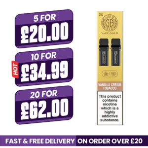 Vanilla Cream Tobacco Gold Bar Reload Prefilled Pods