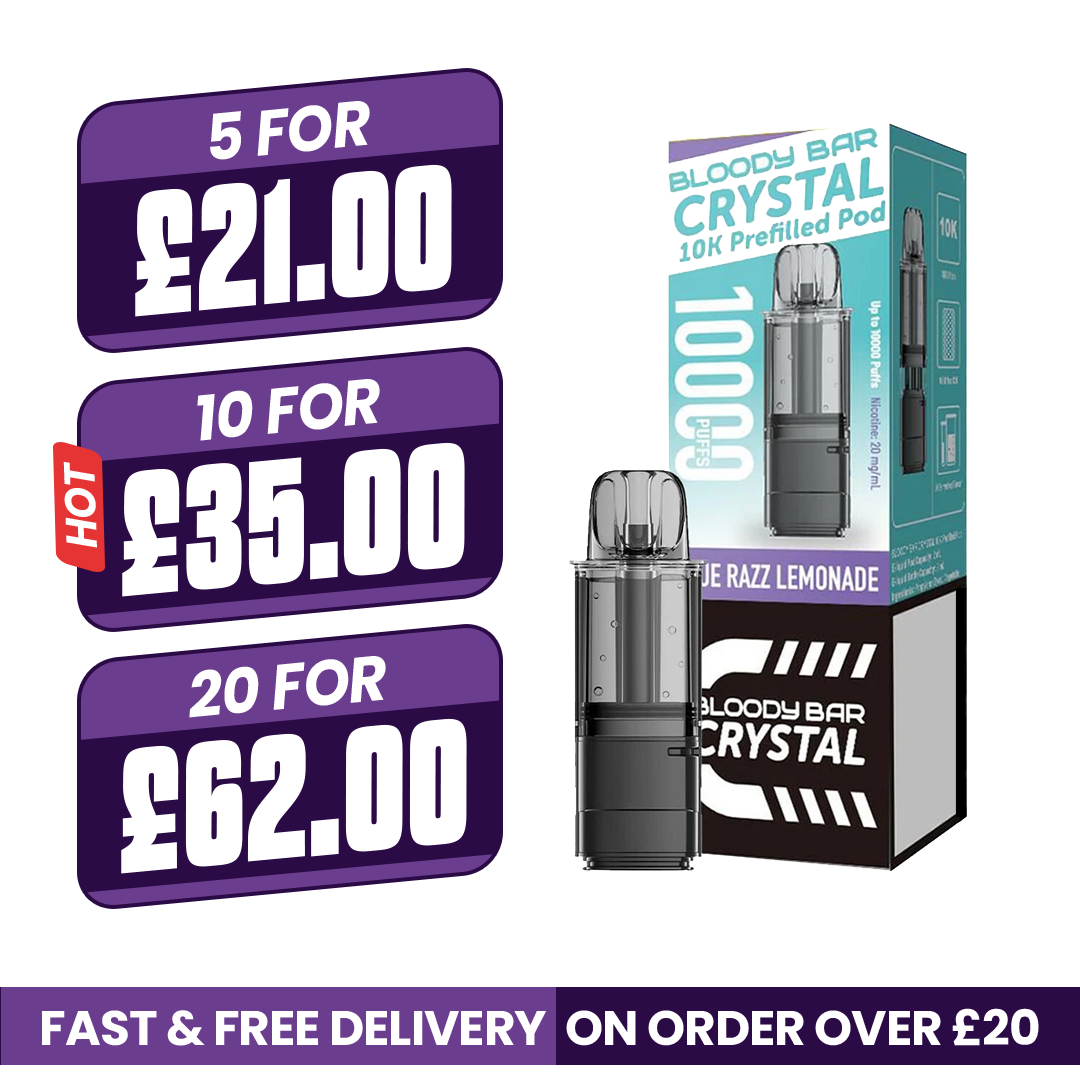 Bloody Bar Crystal 10k Blue Razz Lemonade Prefilled Pods