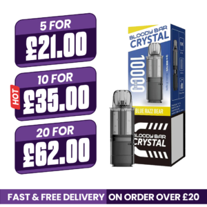 Bloody Bar Crystal 10k Blue Razz Bear Prefilled Pods