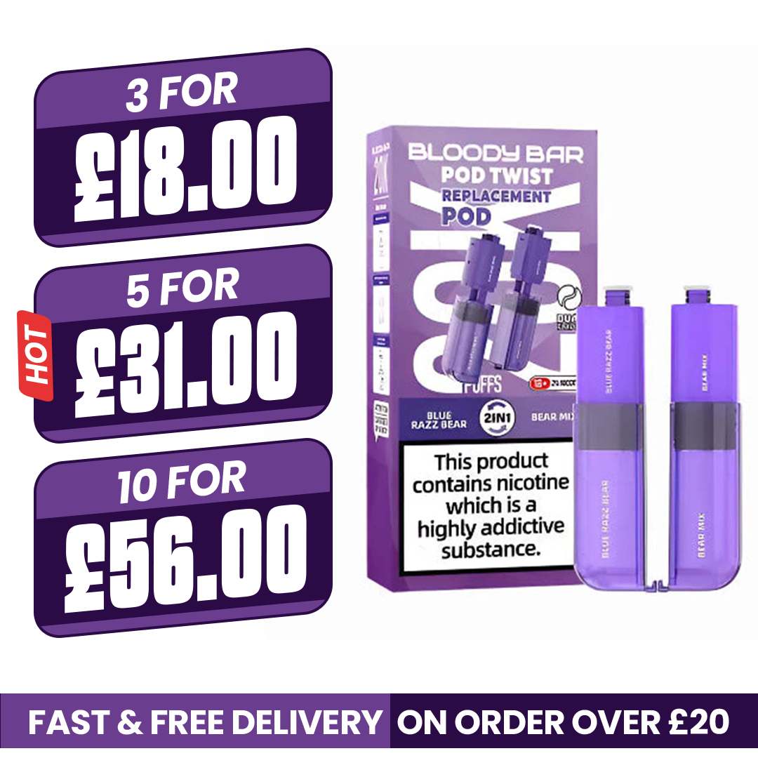Blue Razz Bear & Bear Mix Bloody Bar Ultra Twist 20K Refill Pods