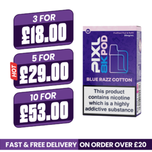 Pixl 8000 Blue Razz Cotton Refill Pods
