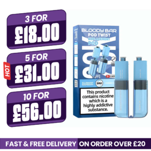 Blueberry Raspberry & Cherry Ice Bloody Bar Ultra Twist 20K Refill Pods