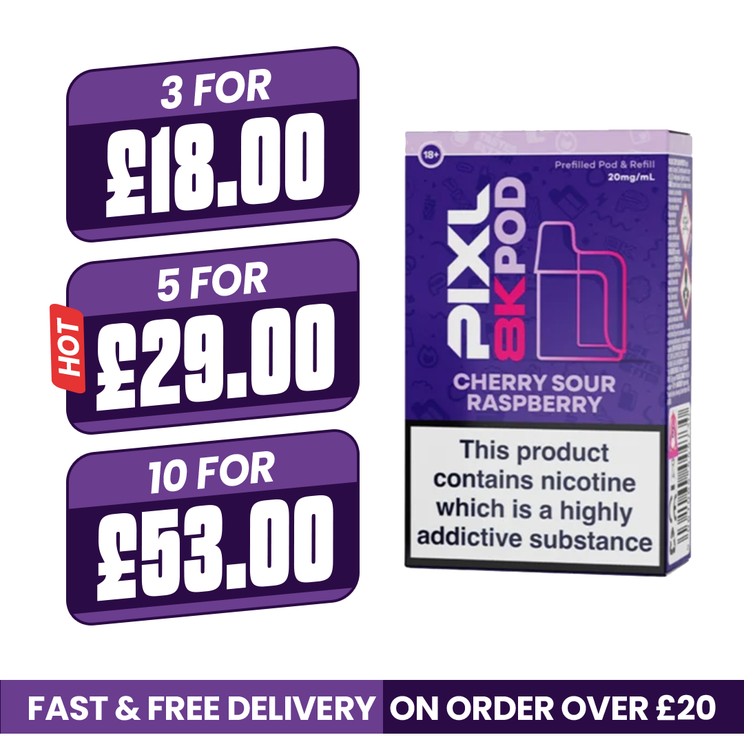 Pixl 8000 Cherry Sour Raspberry Refill Pods