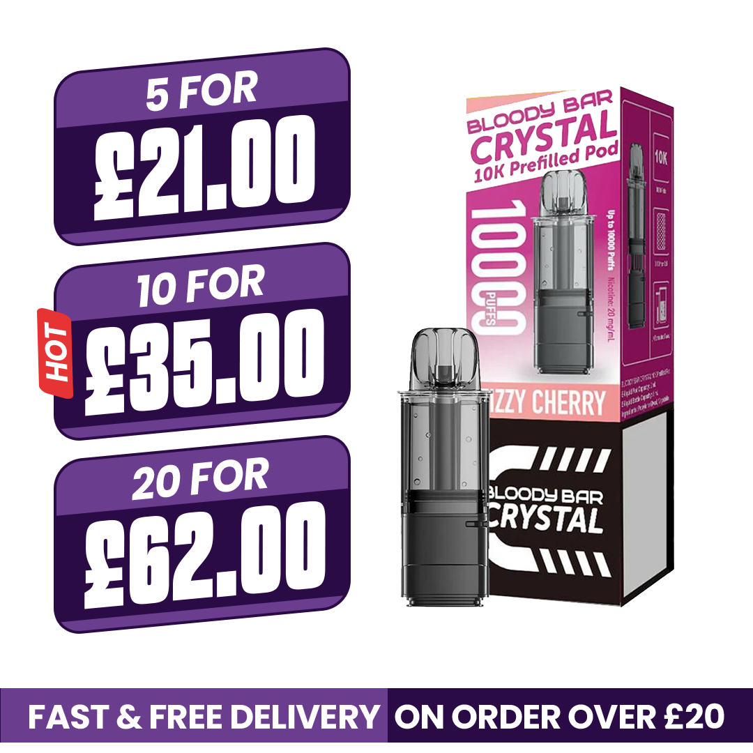 Bloody Bar Crystal 10k Fizzy Cherry Prefilled Pods