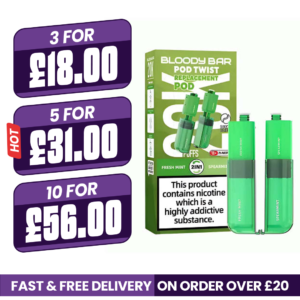 Fresh Mint & Spearmint Bloody Bar Ultra Twist 20K Refill Pods