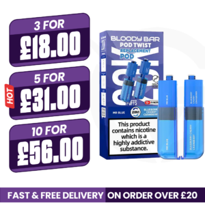 Mr Blue & Blueberry Cherry Cranberry Bloody Bar Ultra Twist 20K Refill Pods
