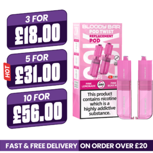 Pink Lemonade & Pink Bear Mix Bloody Bar Ultra Twist 20K Refill Pods