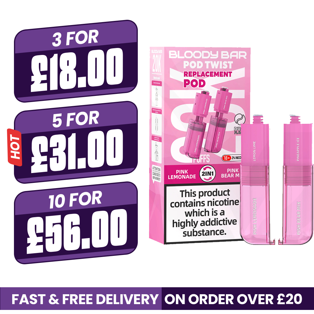 Pink Lemonade & Pink Bear Mix Bloody Bar Ultra Twist 20K Refill Pods