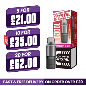 Bloody Bar Crystal 10k Strawberry Blast Prefilled Pods