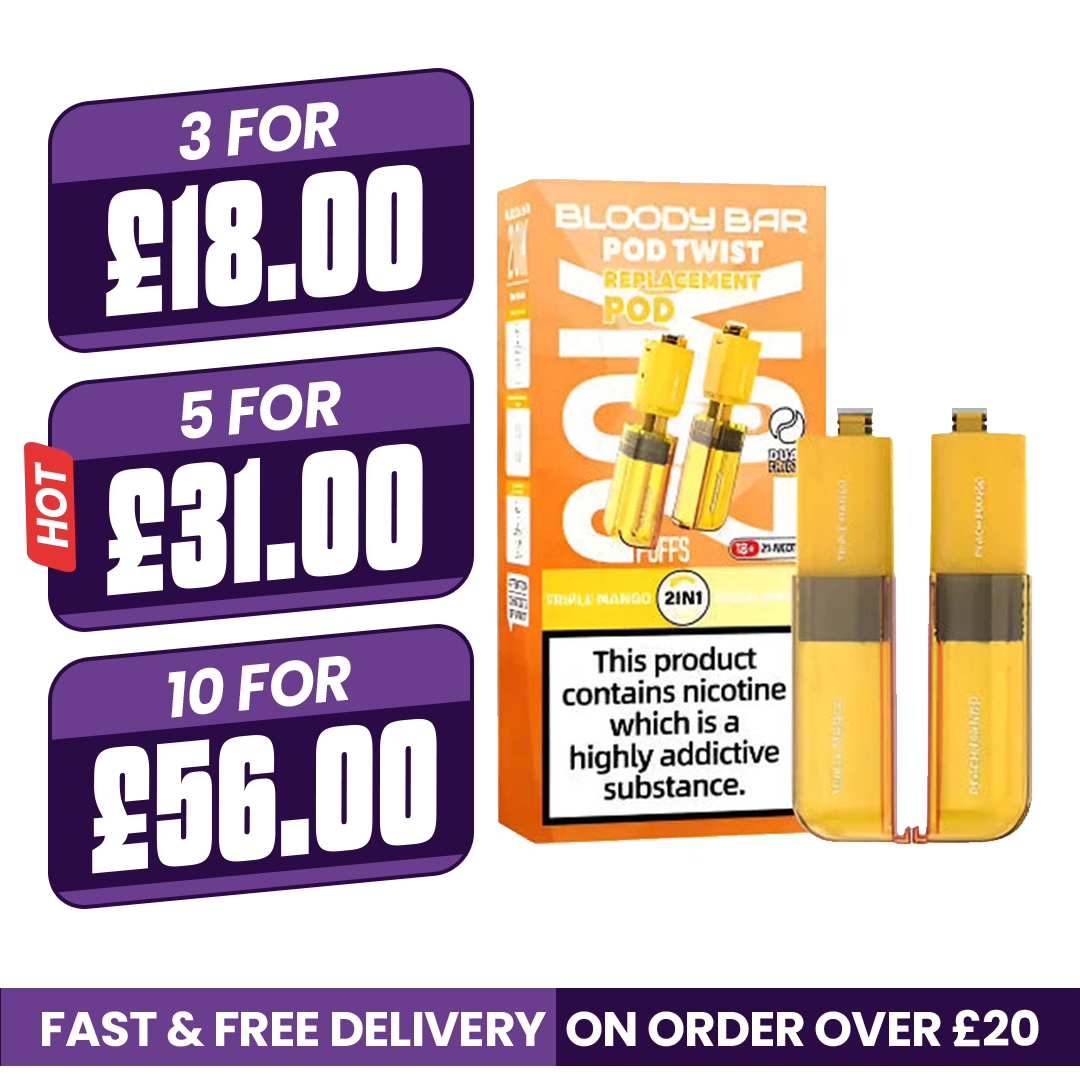 Triple Mango & Peach Mango Bloody Bar Ultra Twist 20K Refill Pods