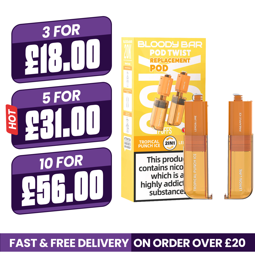 Tropical Punch & Lemon Lime Bloody Bar Ultra Twist 20K Refill Pods