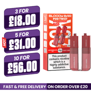 Watermelon Ice & Fizzy Cherry Bloody Bar Ultra Twist 20K Refill Pods