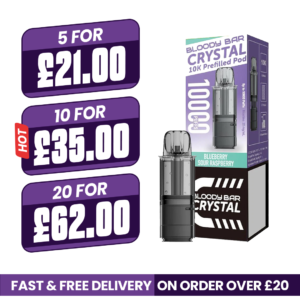 Bloody Bar Crystal 10k Blueberry Sour Raspberry Prefilled Pods