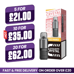 Bloody Bar Crystal 10k Peach Mango Prefilled Pods
