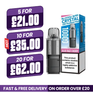 Bloody Bar Crystal 10k Blue Razz Cherry Prefilled Pods