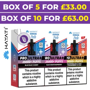 Hayati Pro Ultra Plus 25K Prefilled Replacement Pods – Box of 5