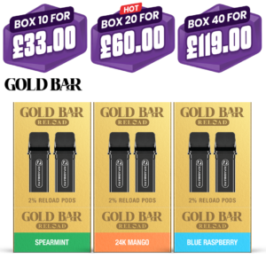 Gold Bar Reload Prefilled Pods Box of 10