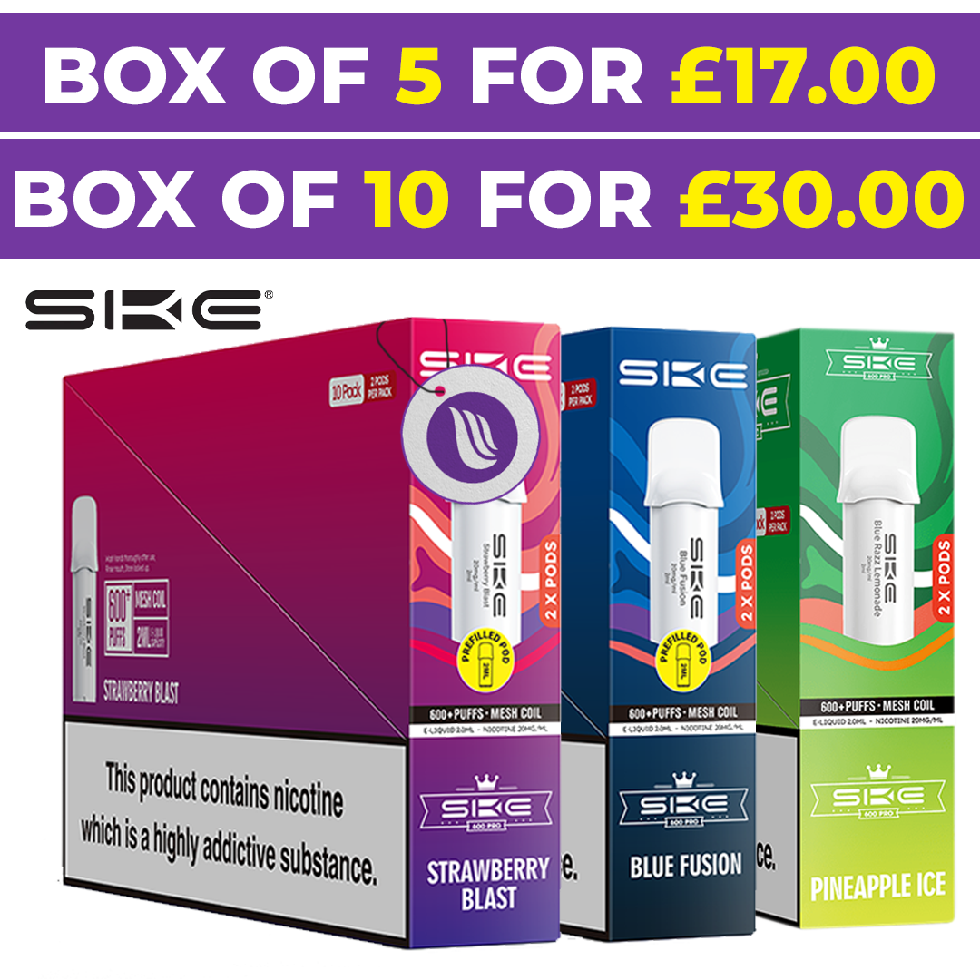 SKE Crystal 600 Pro Prefilled Pods | 10 for £30