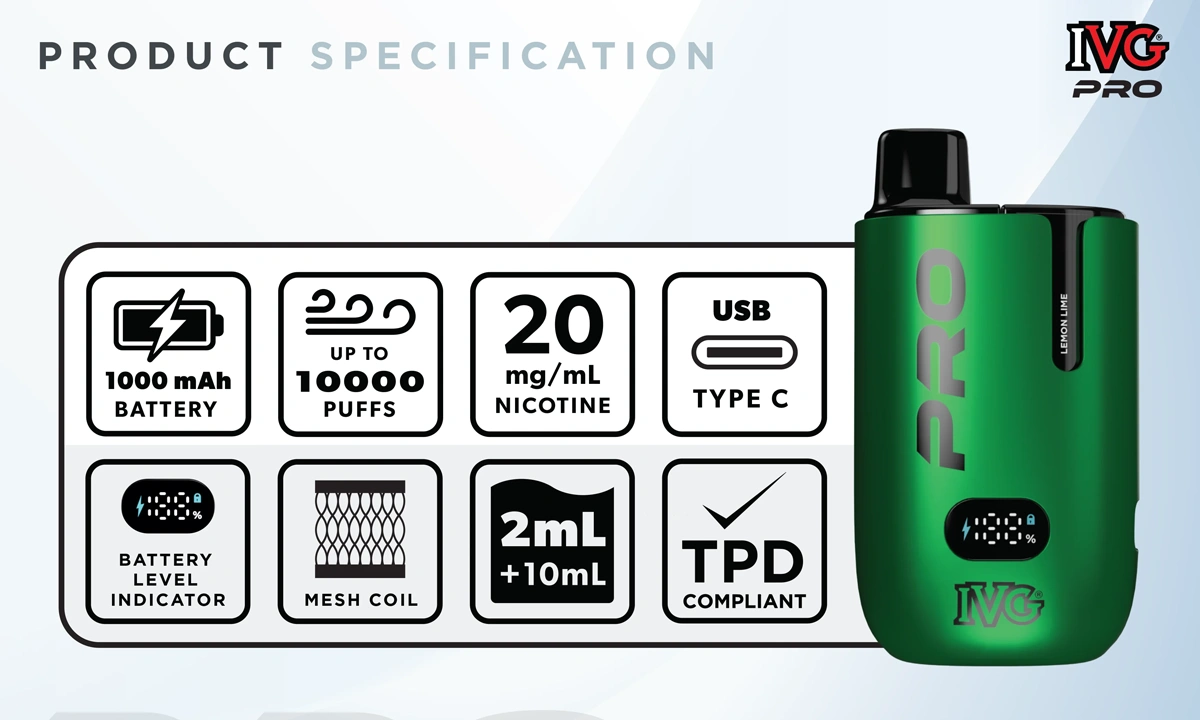 Key Features of the IVG Pro 12 Prefilled Pod Kit