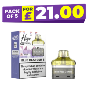 Higo BB 4000 Blue Razz Gum B Refill Pods