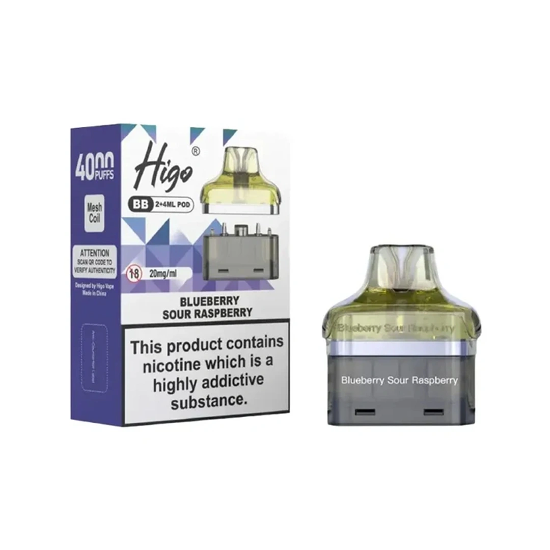 Higo BB 4000 Blueberry Sour Raspberry Refill Pods