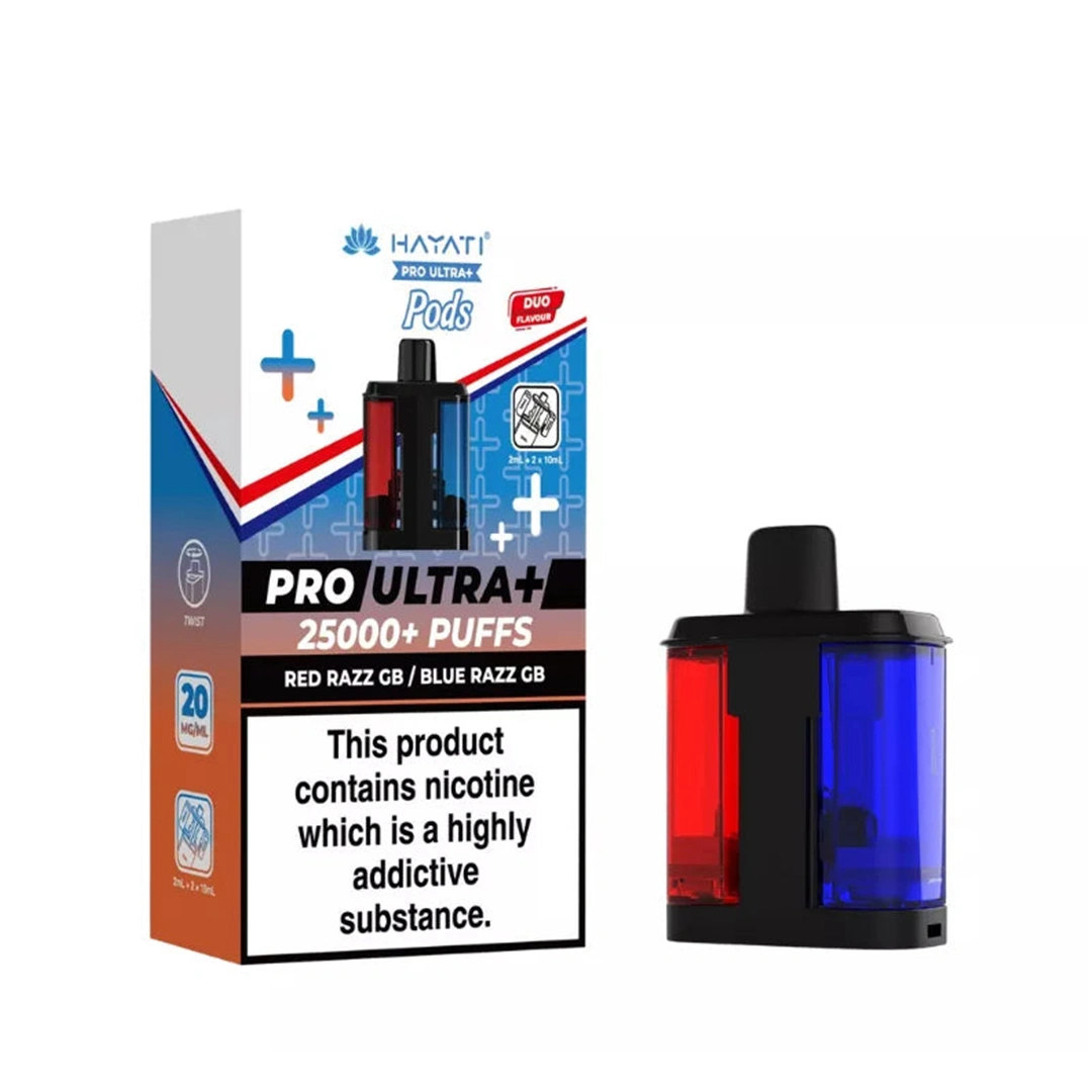 Hayati Pro Ultra Plus Red Razz GB & Blue Razz GB Refill Pods