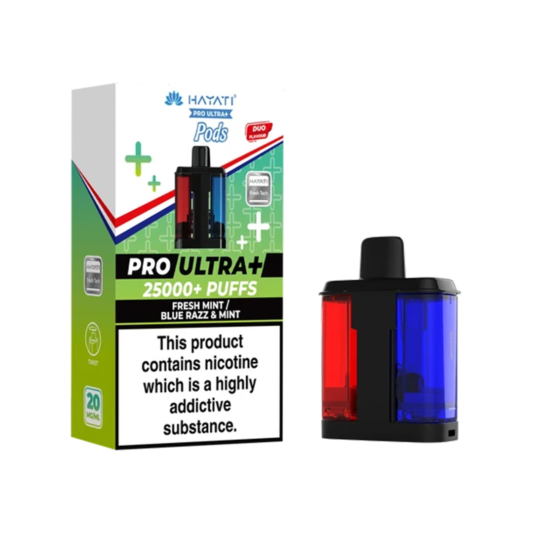 Hayati Pro Ultra Plus Fresh Mint / Blue Razz & Mint Refill Pods