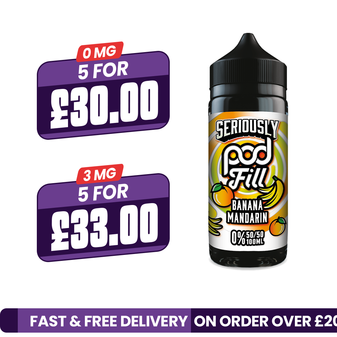 Doozy Seriously Pod Fill Banana Mandarin 100ml Shortfill E-Liquid