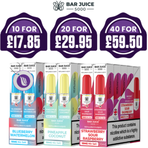 Bar Juice 5000 Nic Salts Box Of 10 & 20