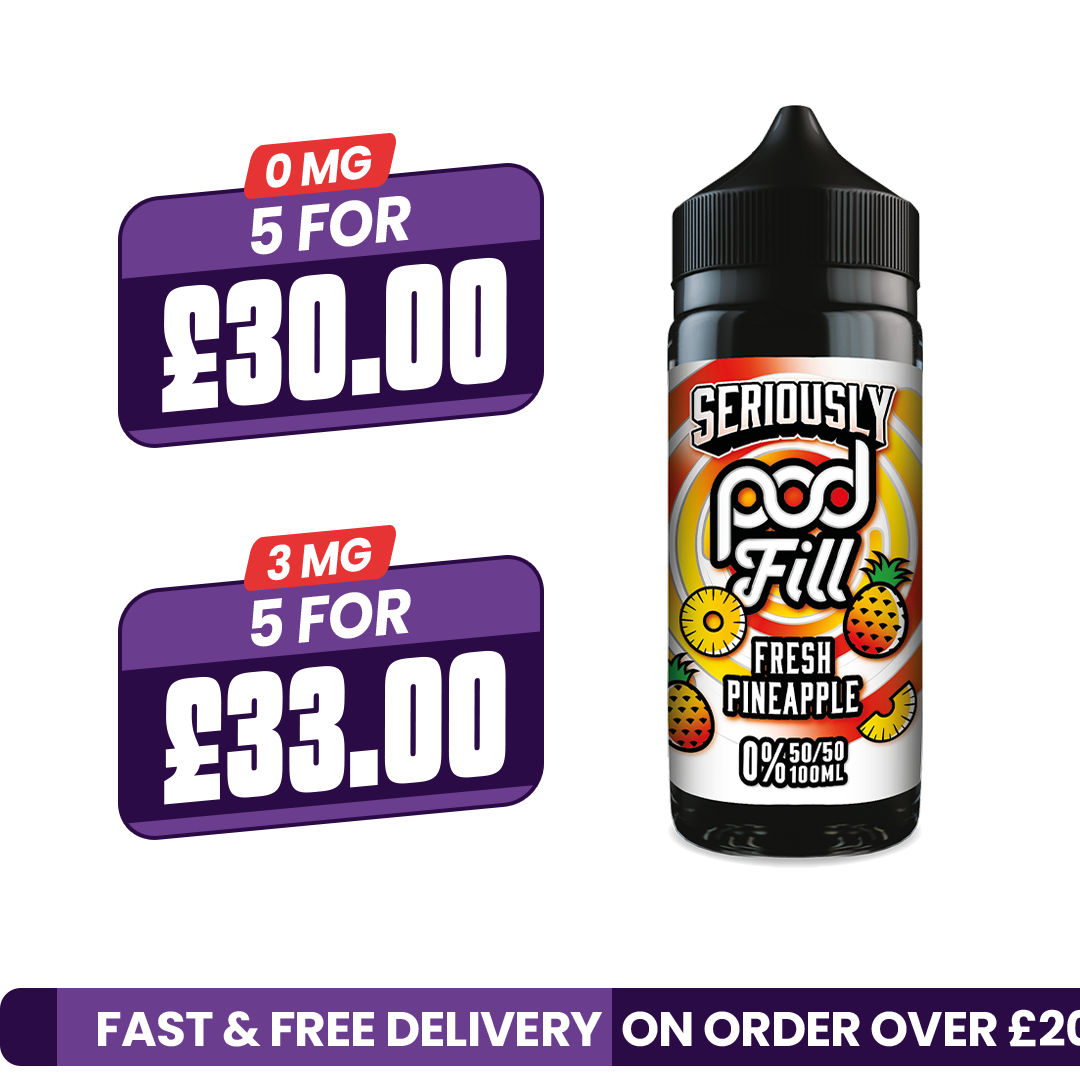 Doozy Seriously Pod Fill Fresh Pineapple 100ml Shortfill E-Liquid
