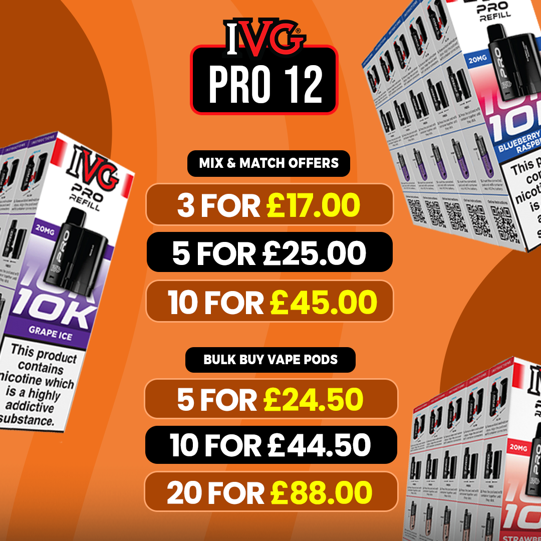IVG Pro 12 Pods Banner for Refillnpods (mobile View)