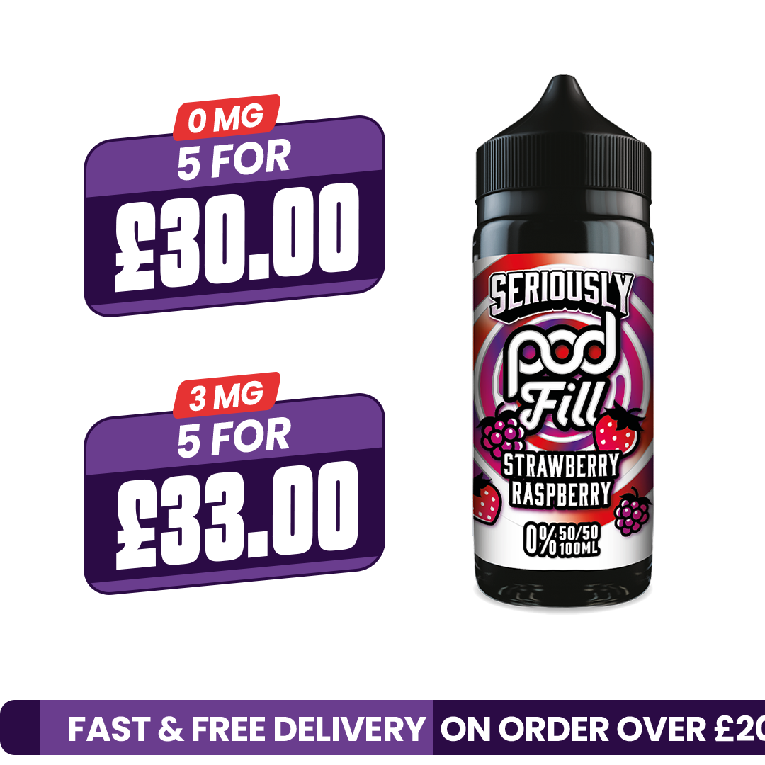 Doozy Seriously Pod Fill Strawberry Raspberry 100ml Shortfill E-Liquid